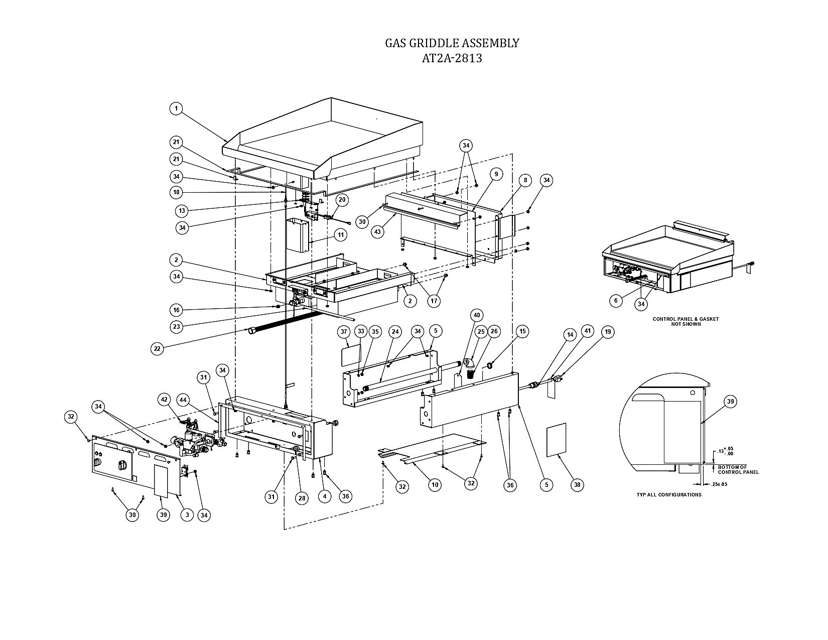 GAS GRIDDLE ASSEMBLY