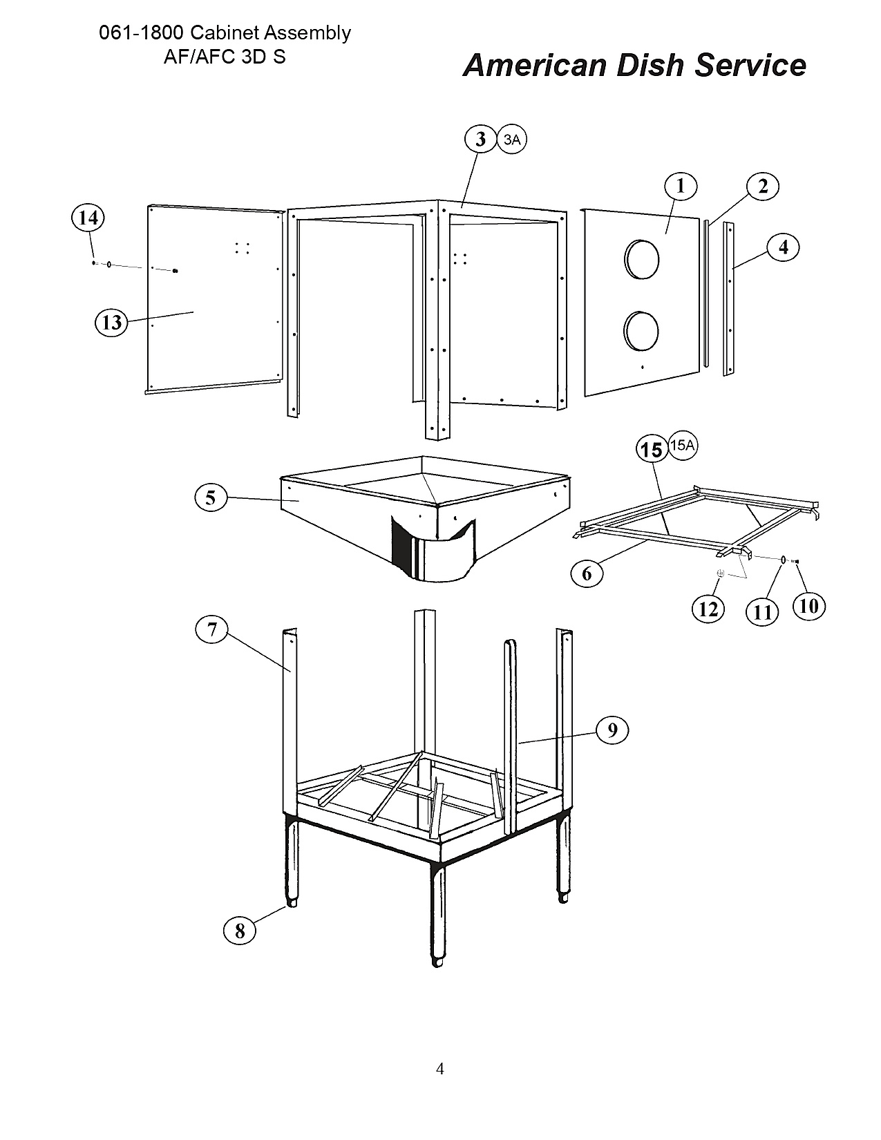 061-1800 Cabinet Assembly AF/AFC 3D S
