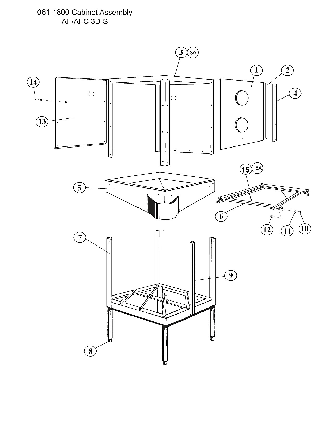 061-1800 Cabinet Assembly AF/AFC 3D S