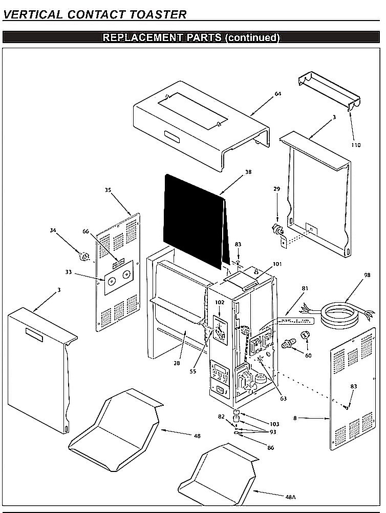 Vertical Contact Toaster Replacement Parts (Continued)