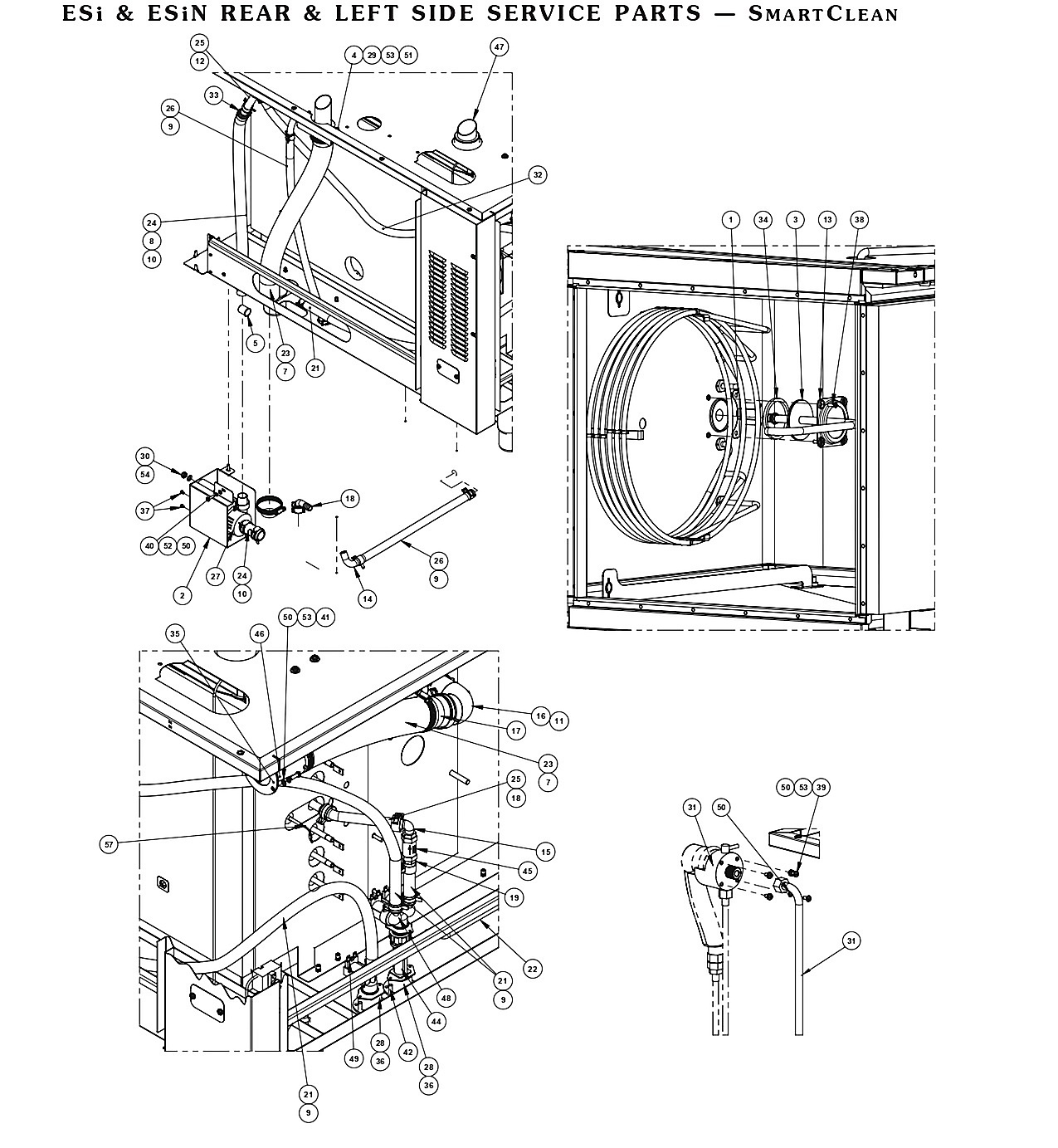 ESi & ESiN REAR & LEFT SIDE SERVICEPARTS�Smart Clean