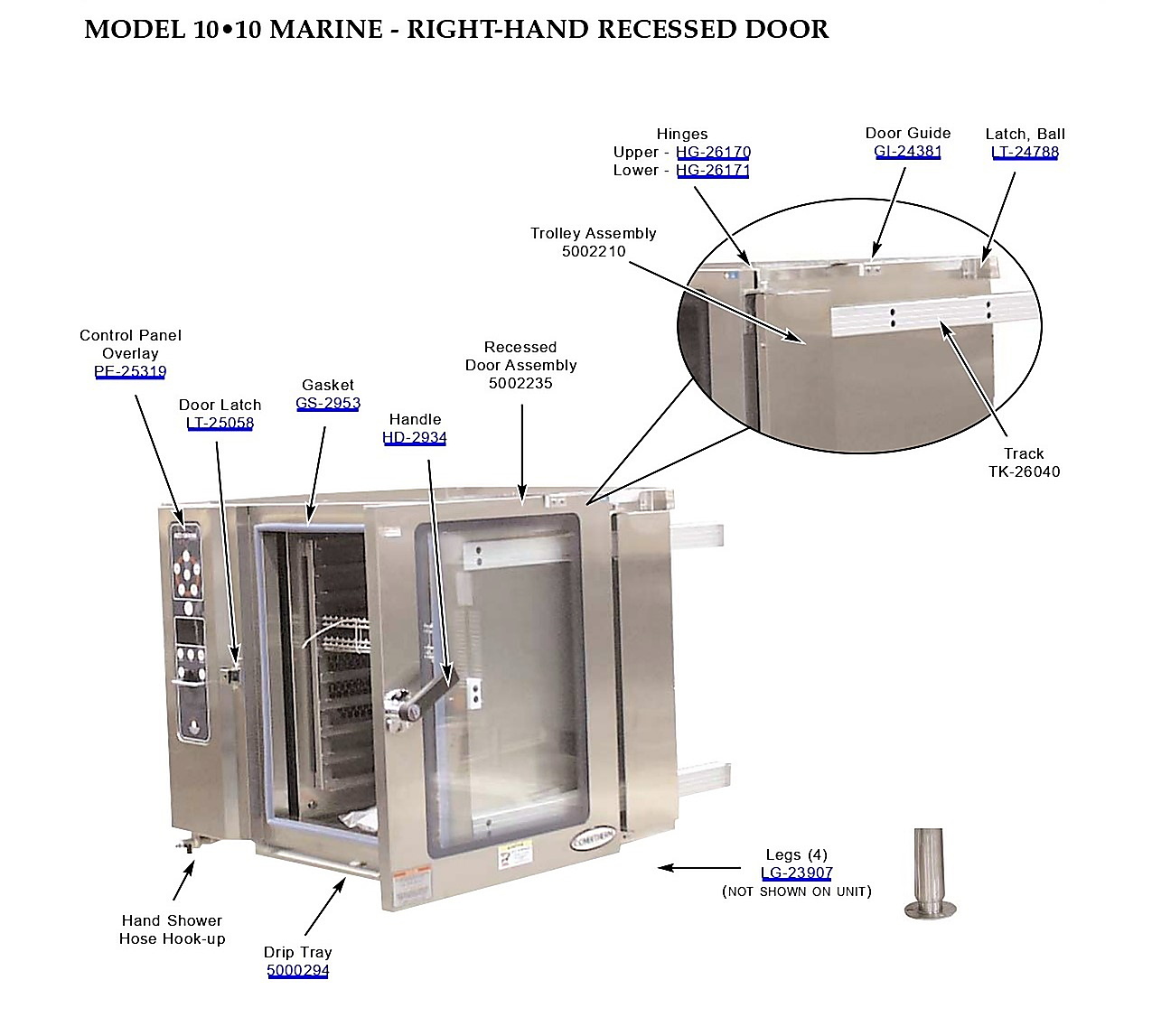 MODEL 10-10 MARINE - RIGHT-HAND RECESSED DOOR