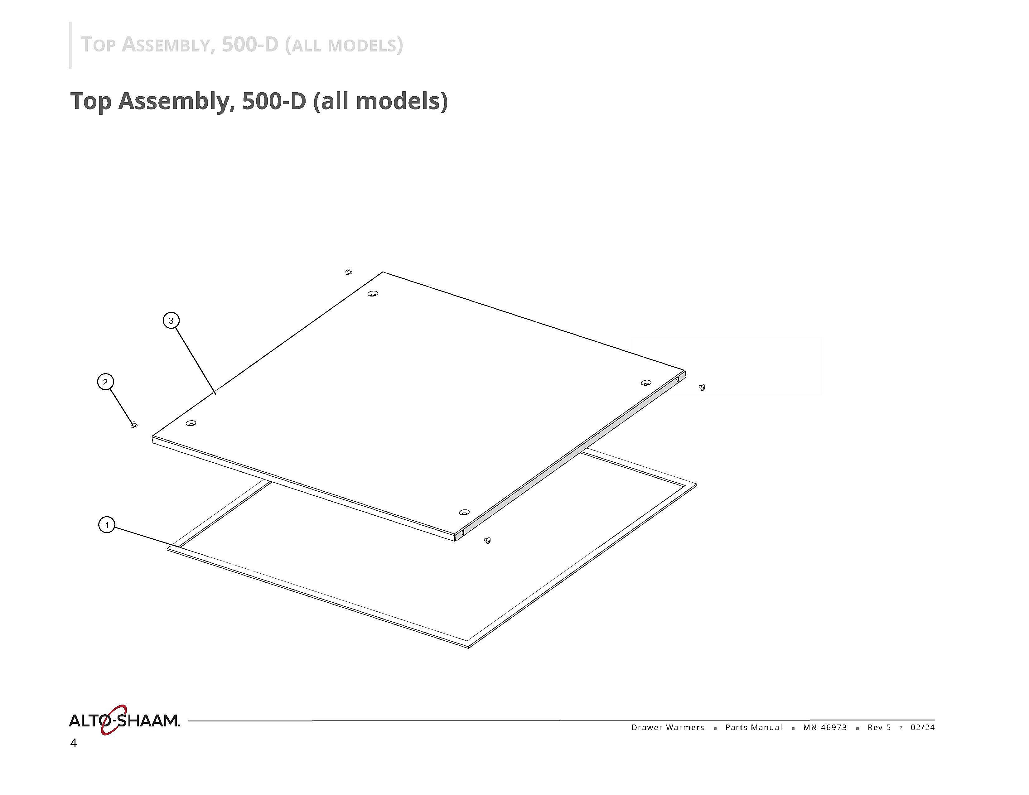 Top Assembly, 500-D (all models)