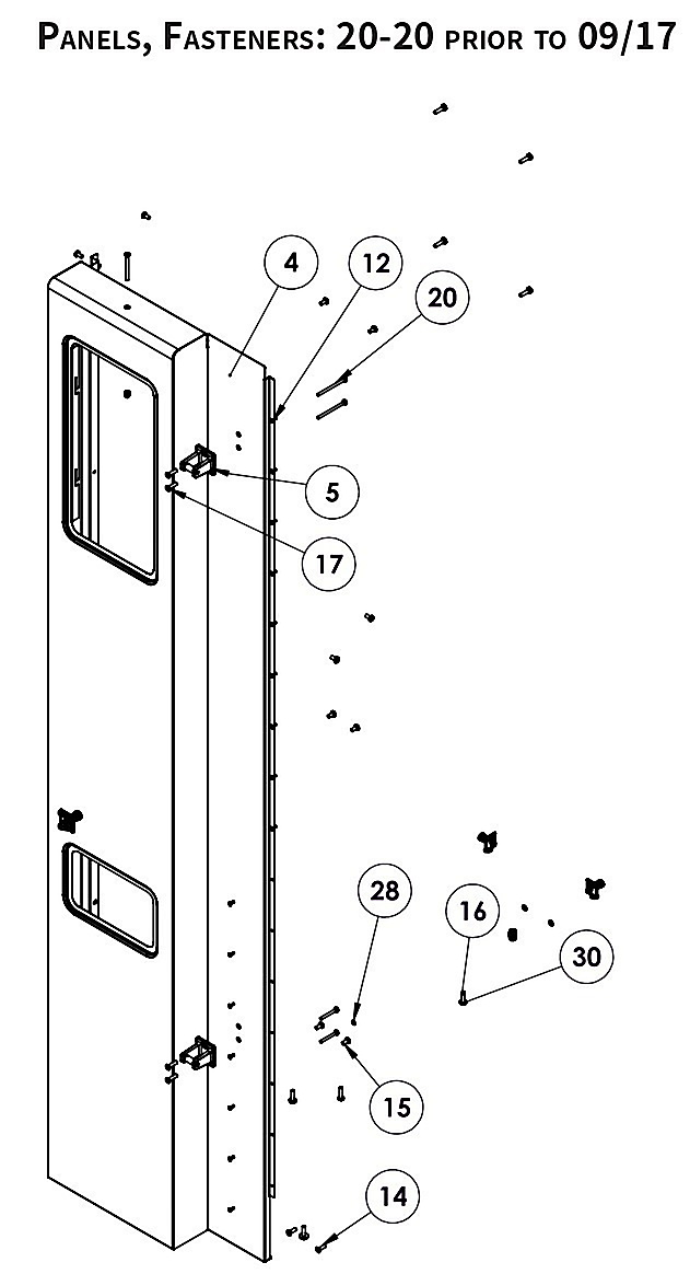 Panels , Fasteners: 20-20 Prior  to 09/17
