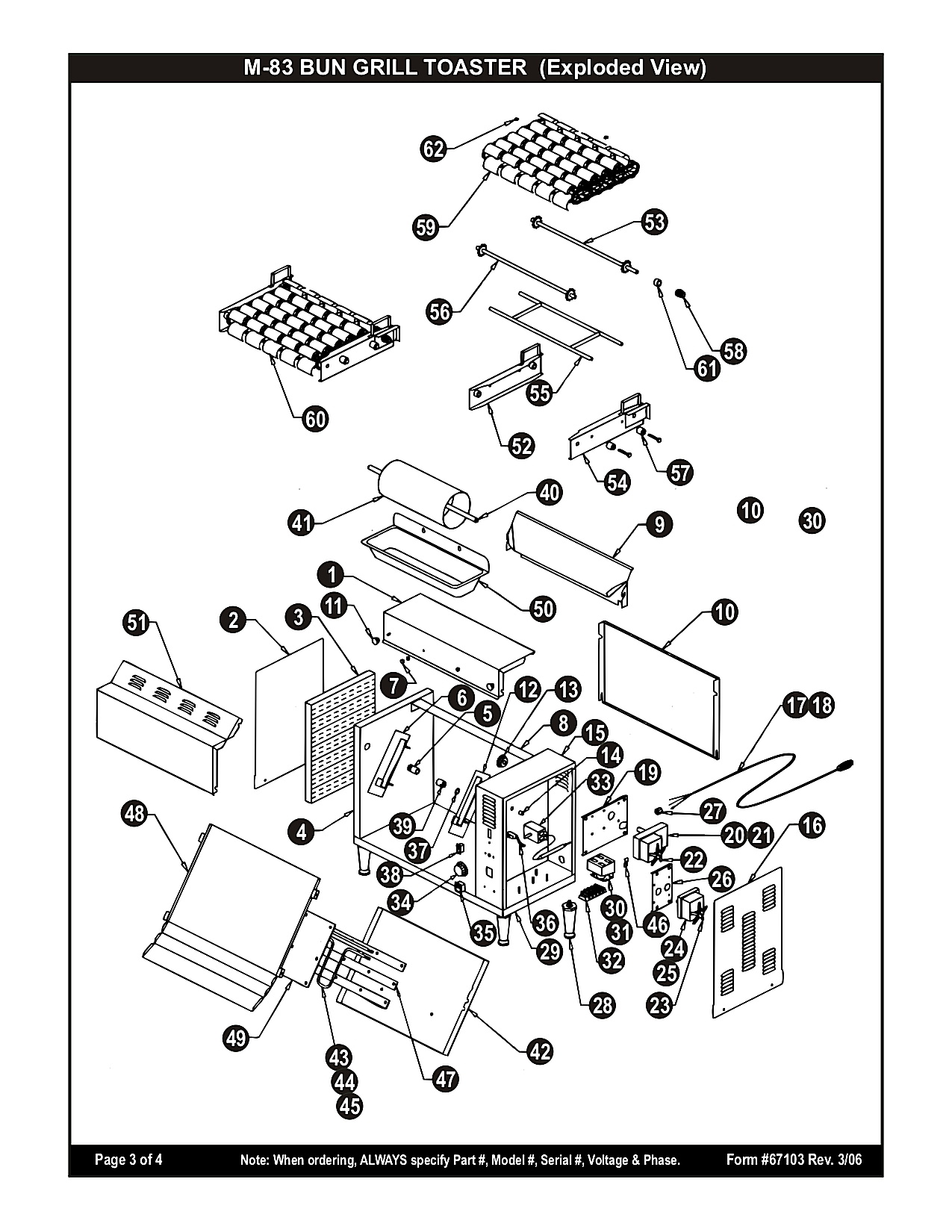 M-83 BUN GRILL TOASTER (Exploded View)