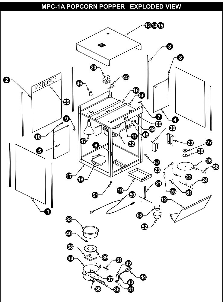 MPC-1A Popcrn Propper Exploded View