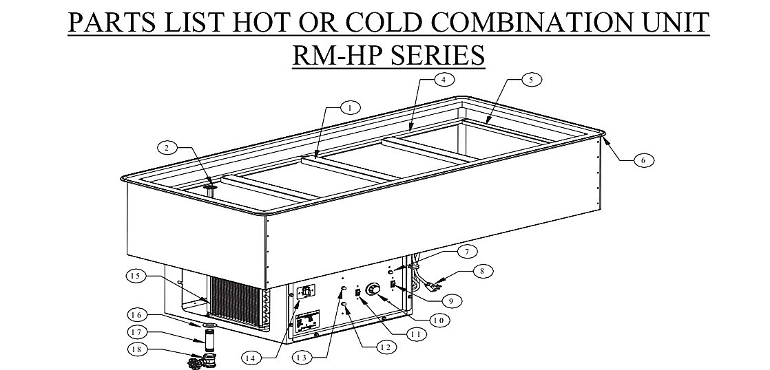 PARTS LIST HOT OR COLD COMBINATION UNIT