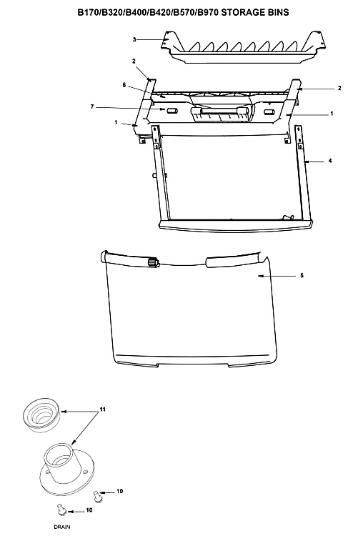 Manitowoc Ice B170/B320/B400/B420/B570/B970 Storage Bins