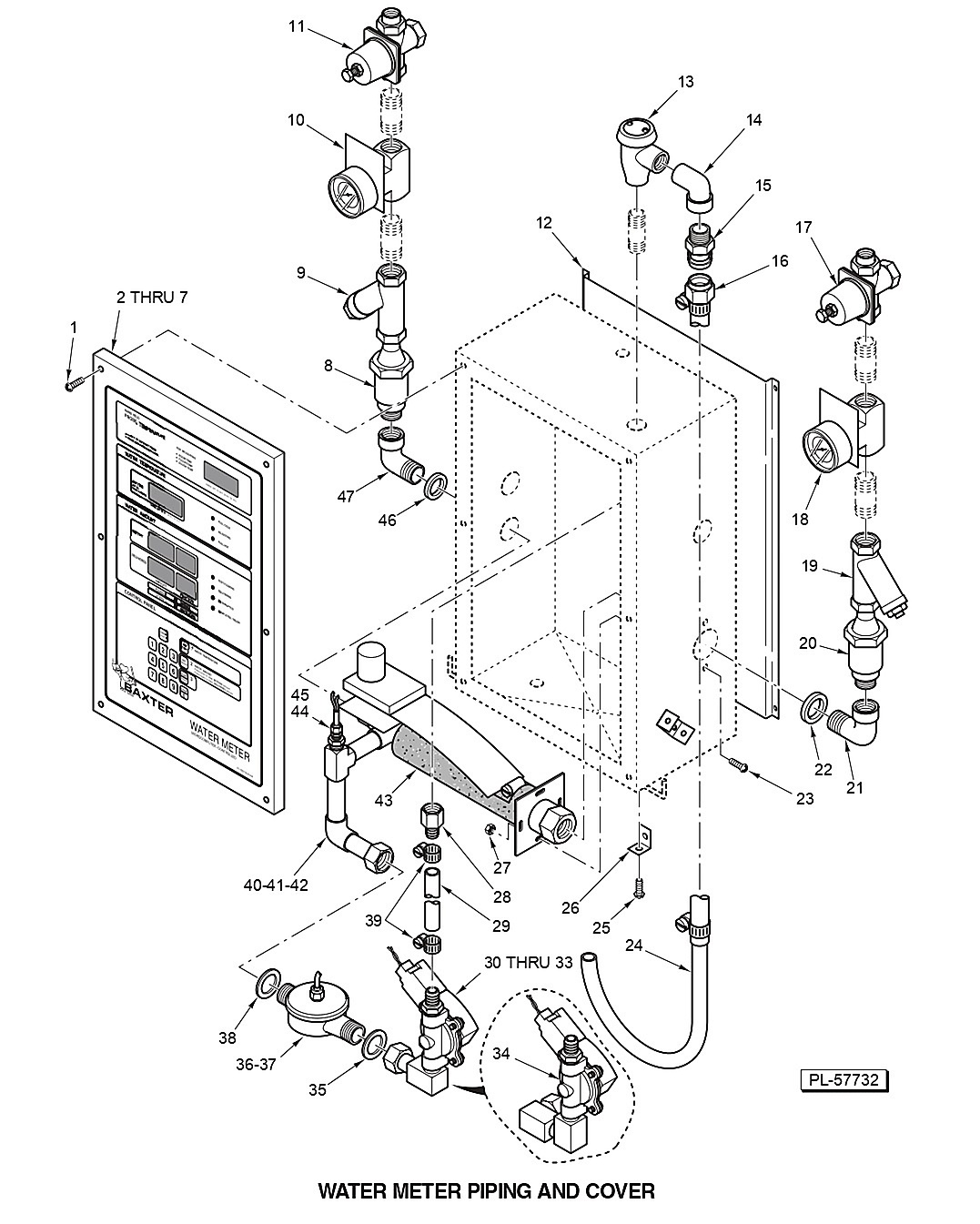 WATER METER PIPING AND COVER