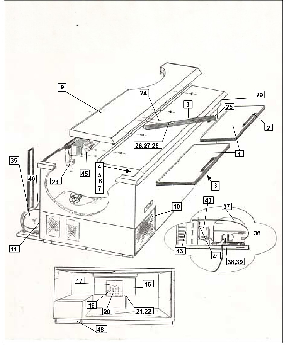 CABINET COMPONENTS & REFRIGERATION ASSEMBLY