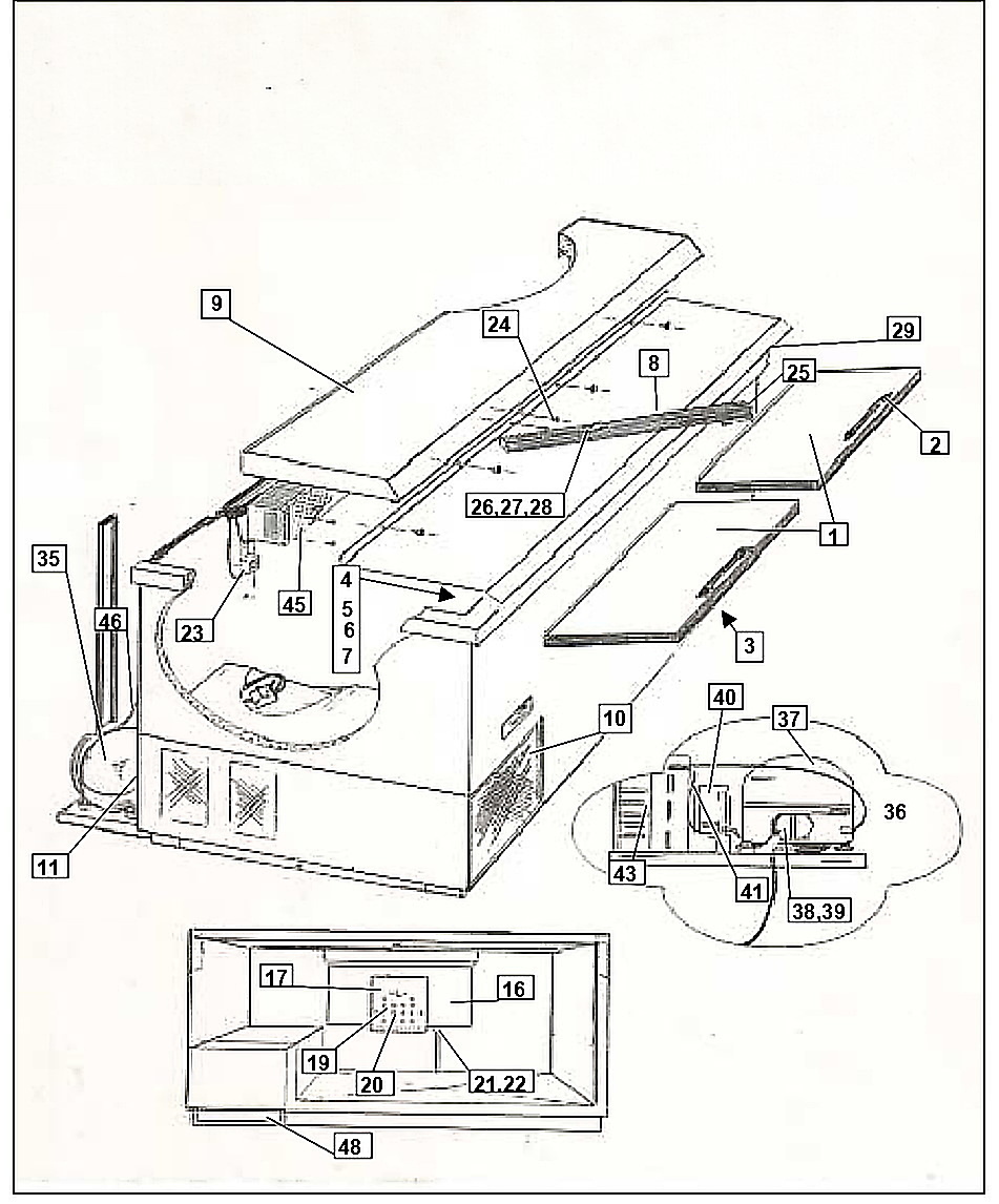 CABINET COMPONENTS & REFRIGERATION ASSEMBLY