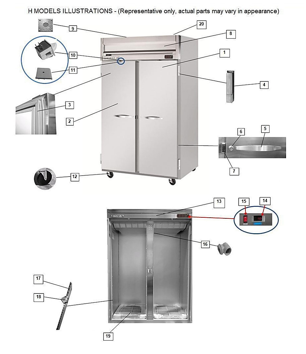H MODELS ILLUSTRATIONS - (Representative only, actual parts may vary in appearance)
