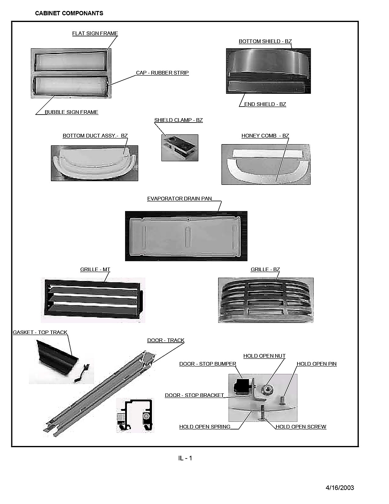 CABINET COMPONANTS