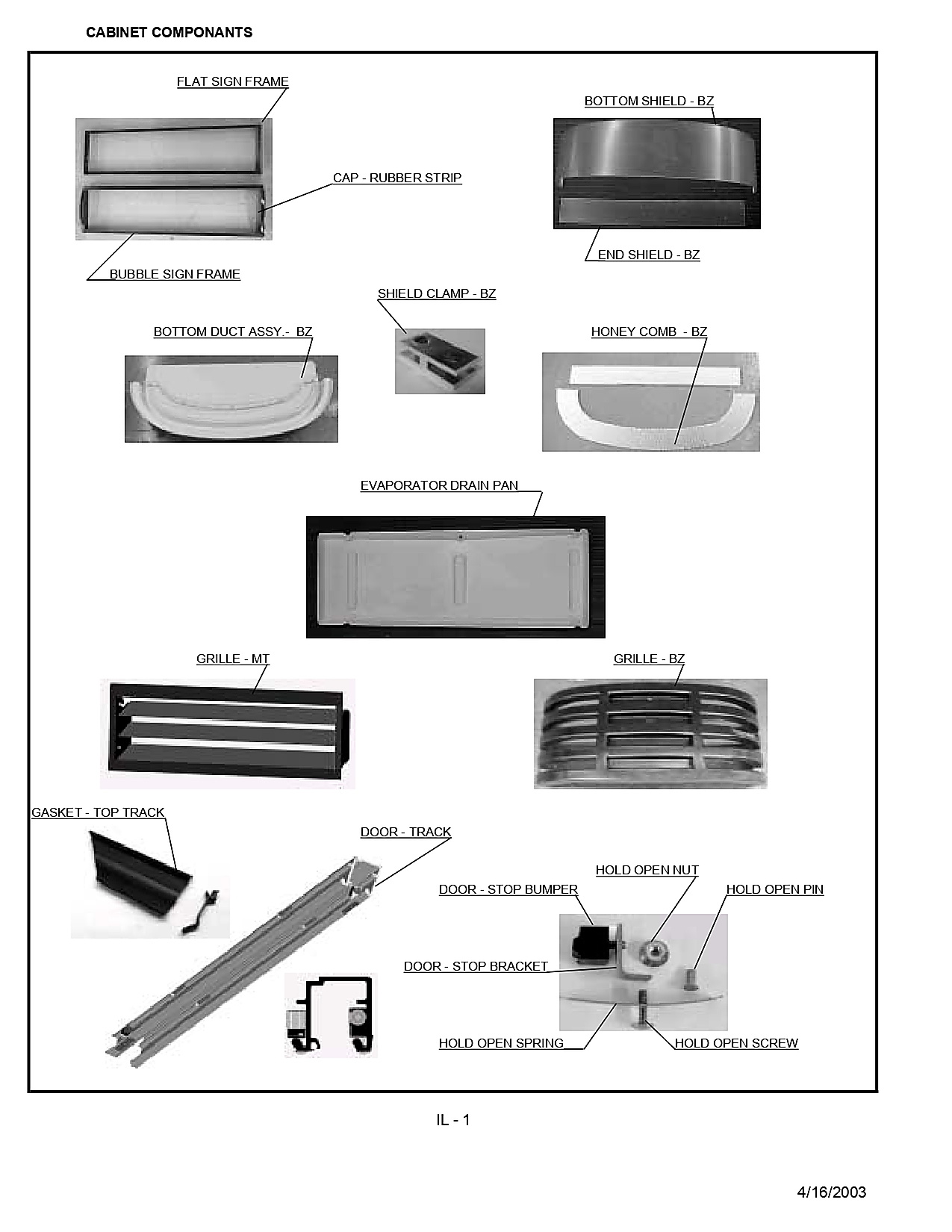 CABINET COMPONANTS