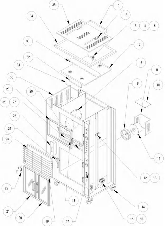Oven Parts Exploded View (Sheet 1 of 2)