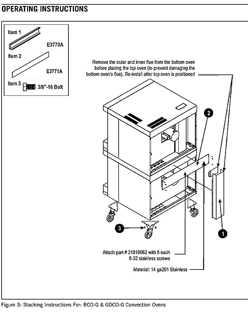 GAS CONVECTION OVEN OPERATION MANUAL - OPERATING INSTRUCTIONS