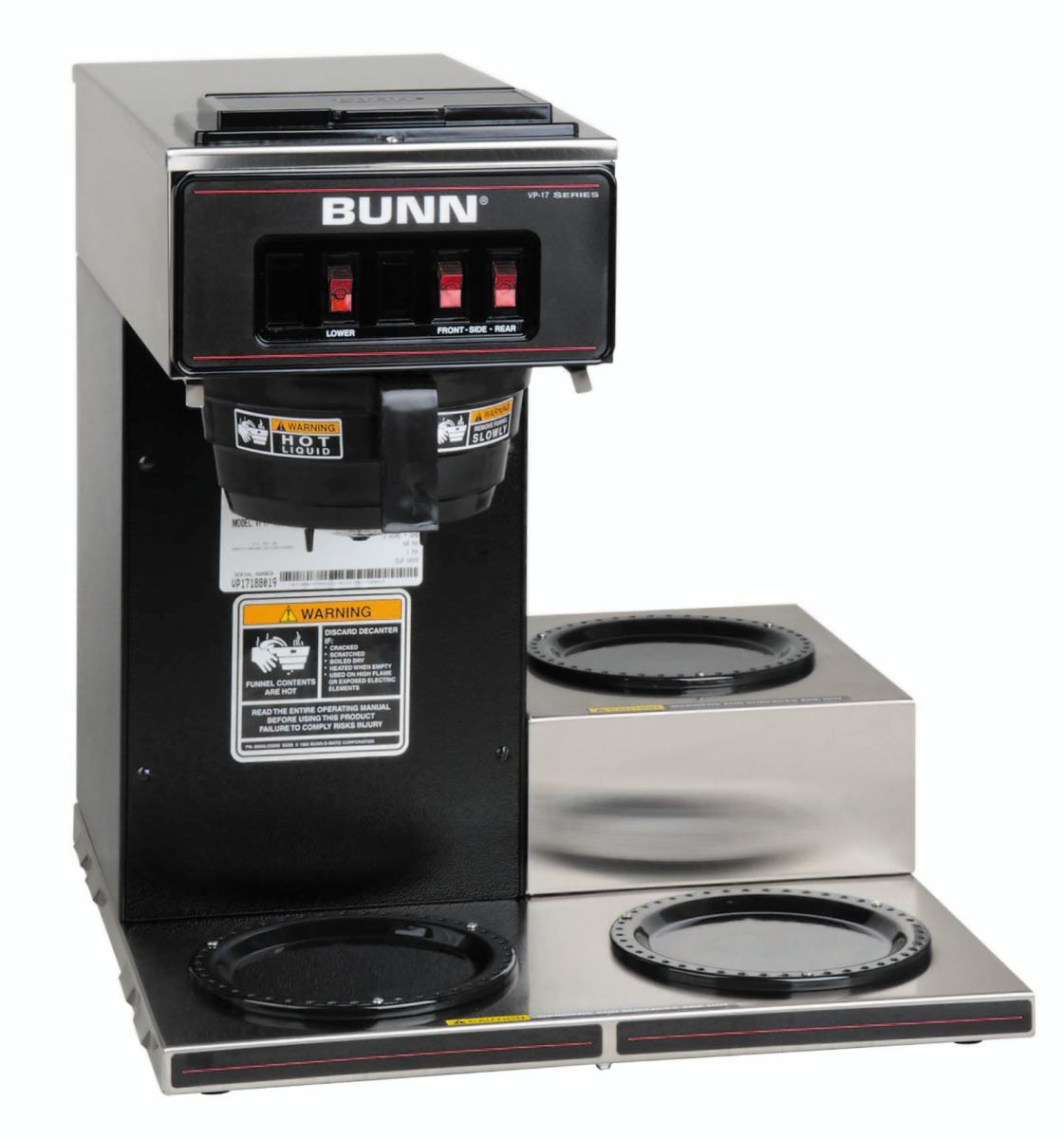 Bunn VP17-3 (3 Lower Warmers) (13300.0013) Pièces détachées et Manuels ...