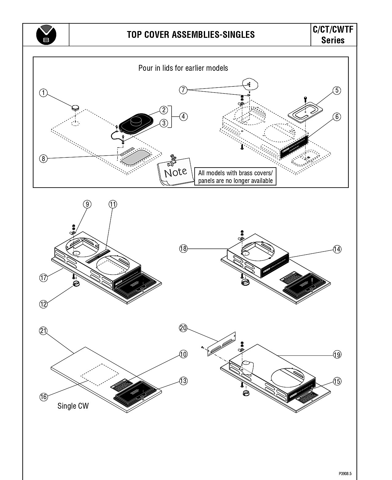 TOP COVER ASSEMBLIES-SINGLES
