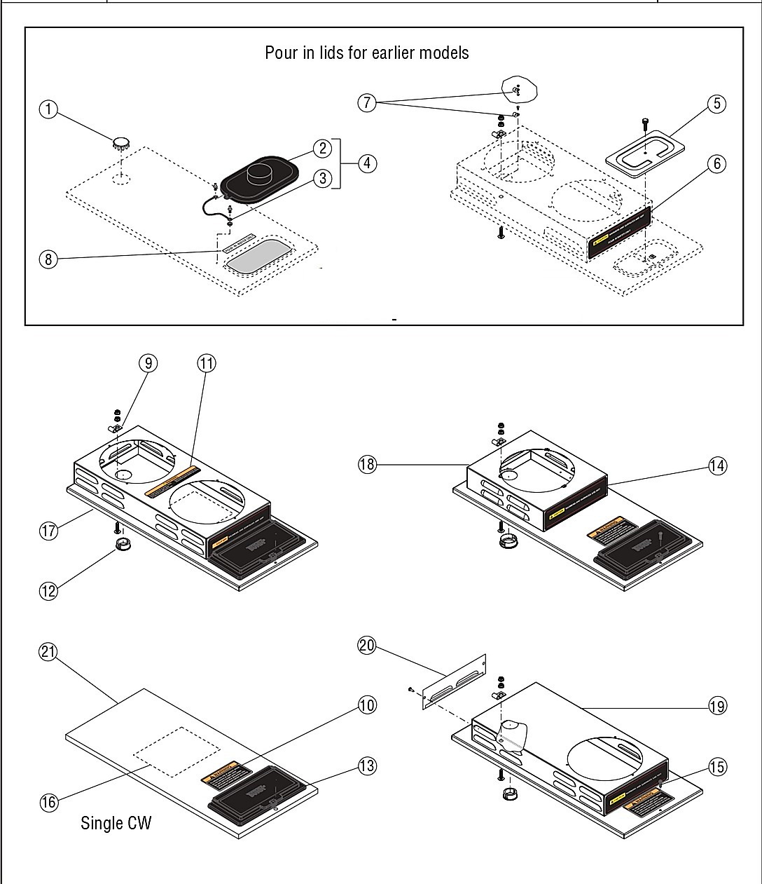 TOP COVER ASSEMBLIES-SINGLES
