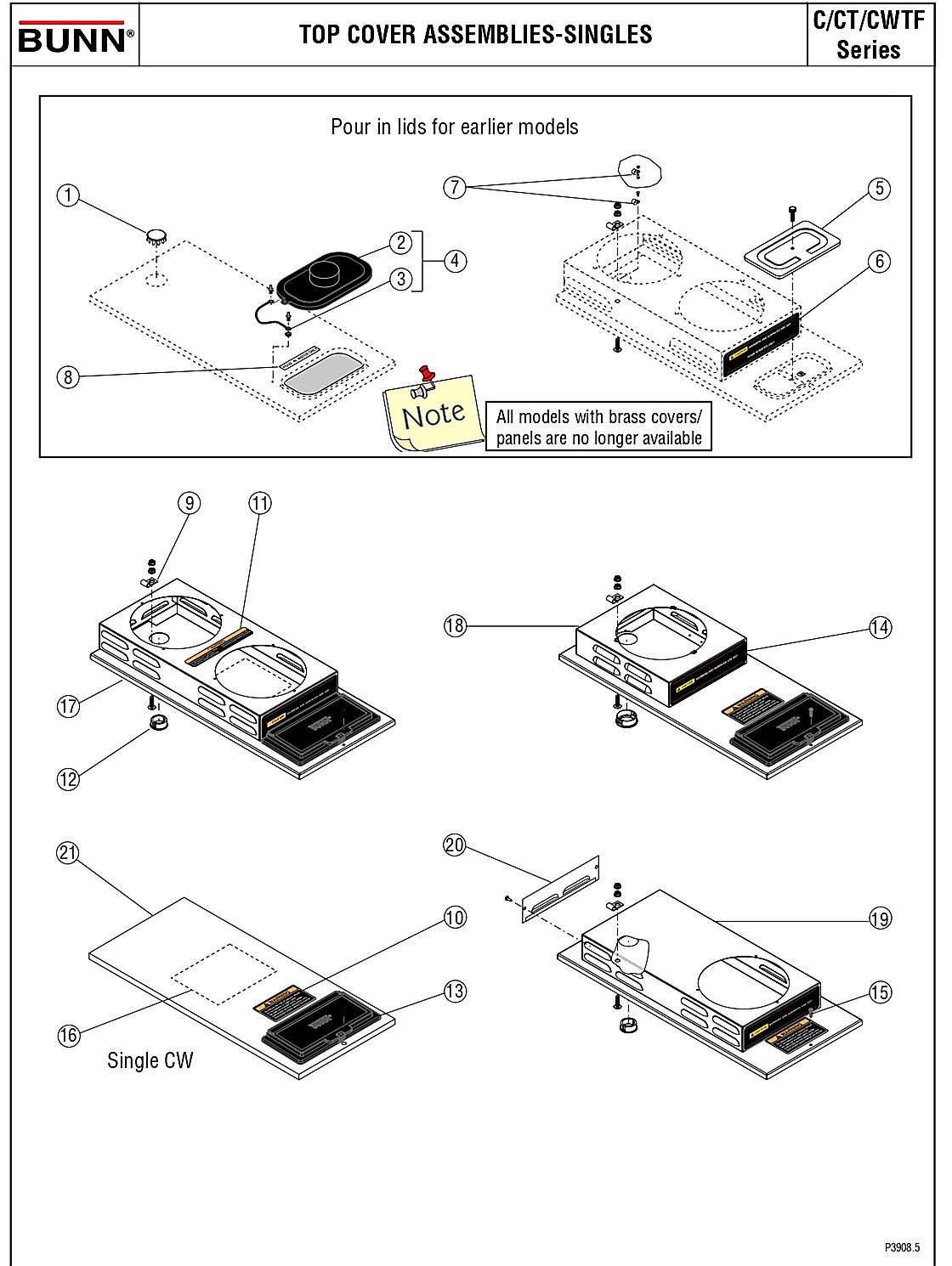 TOP COVER ASSEMBLIES-SINGLES