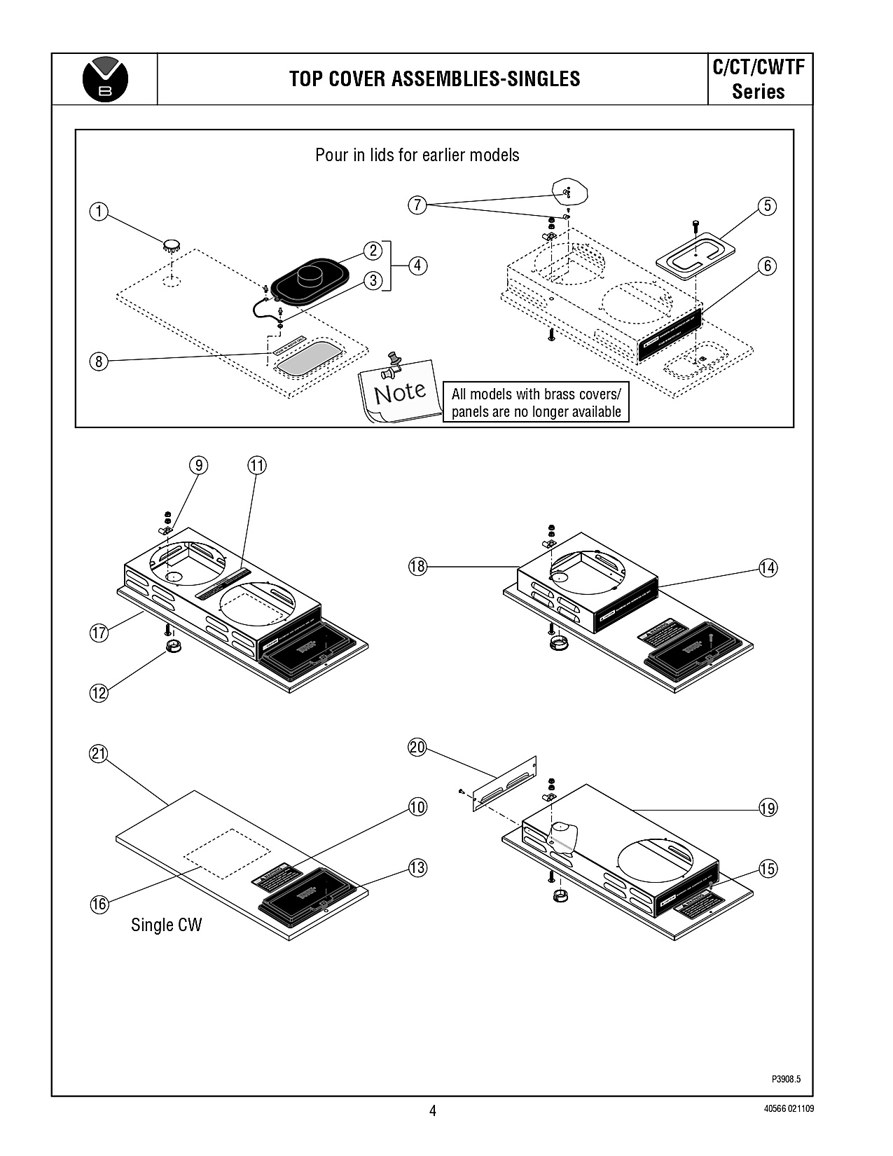 TOP COVER ASSEMBLIES-SINGLES