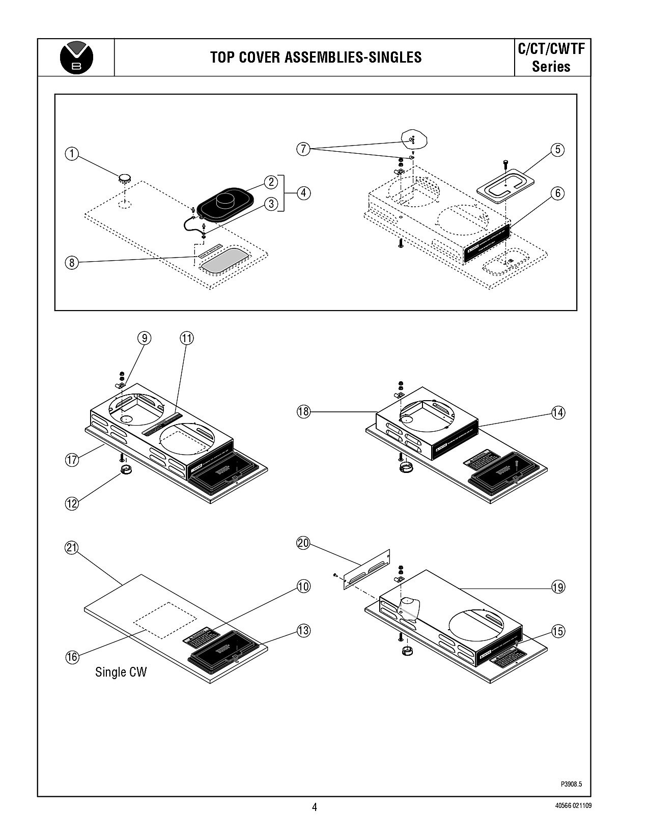 TOP COVER ASSEMBLIES-SINGLES