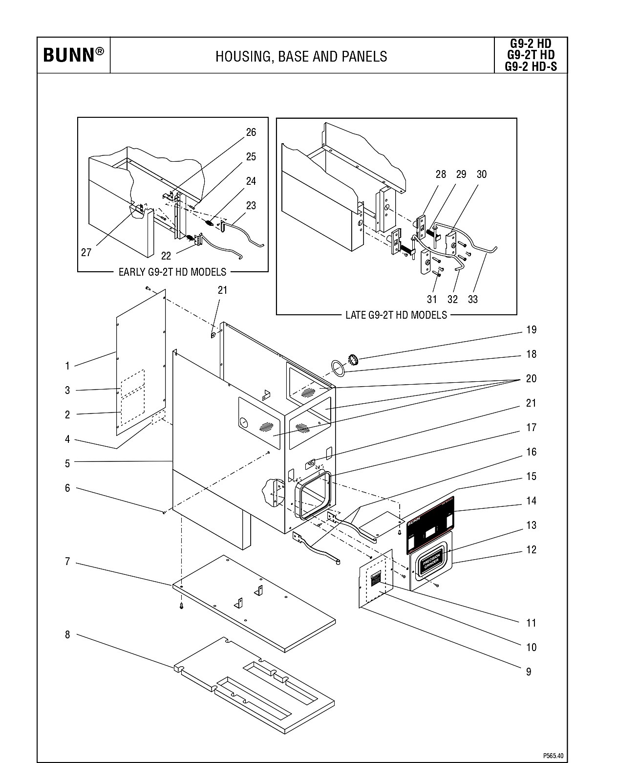 HOUSING, BASE AND PANELS