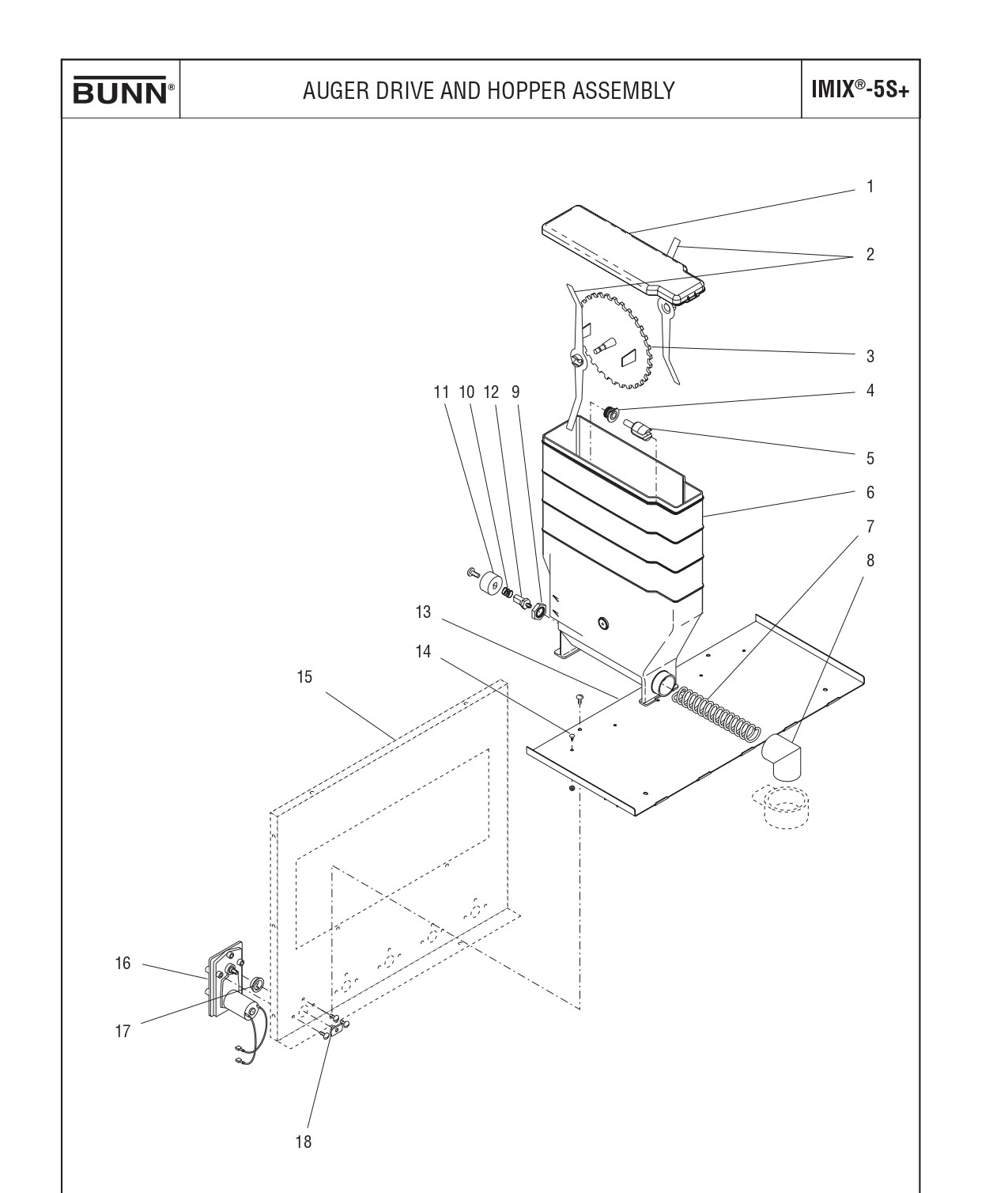 AUGER DRIVE AND HOPPER ASSEMBLY
