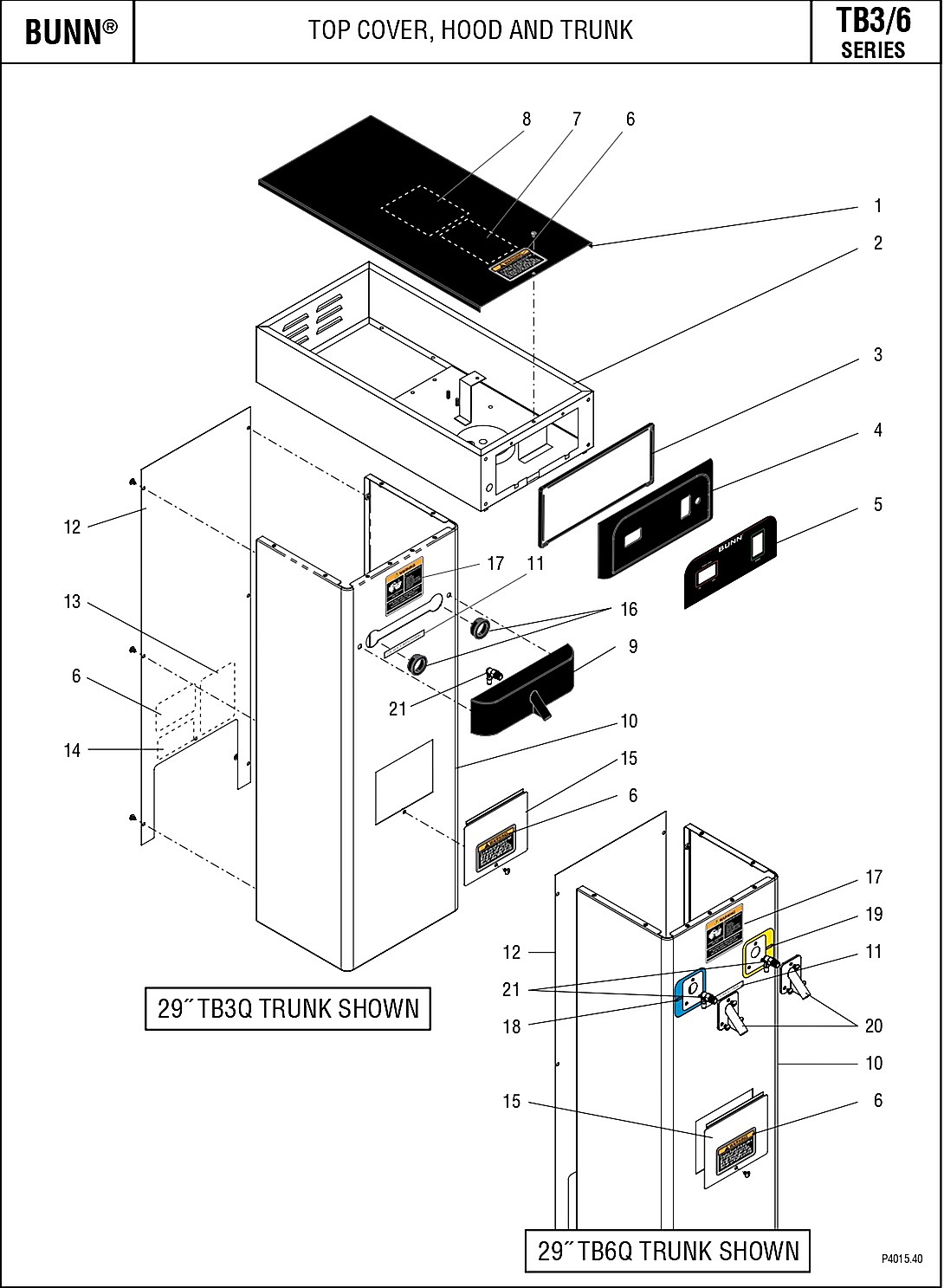 TOP COVER, HOOD AND TRUNK