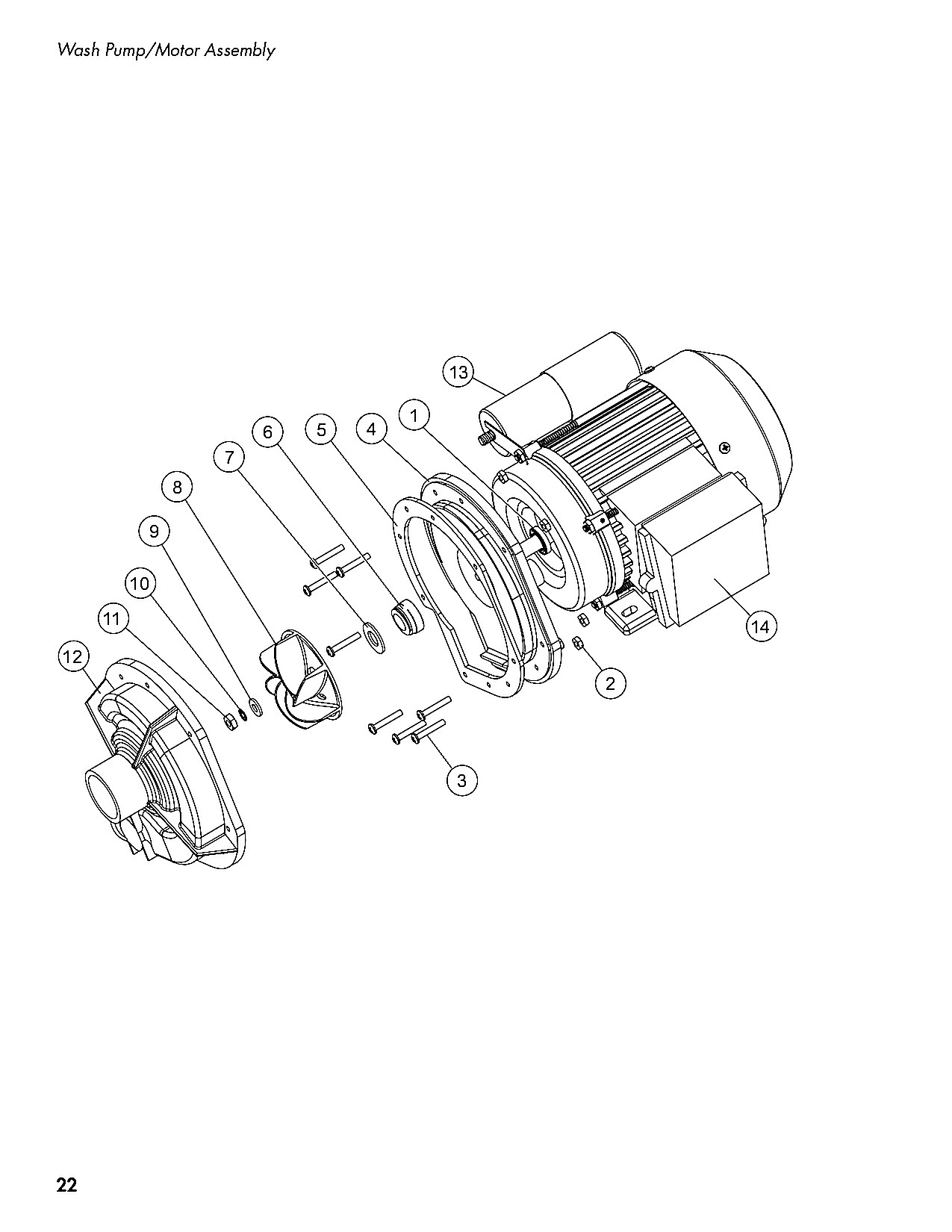Wash Pump/Motor Assembly