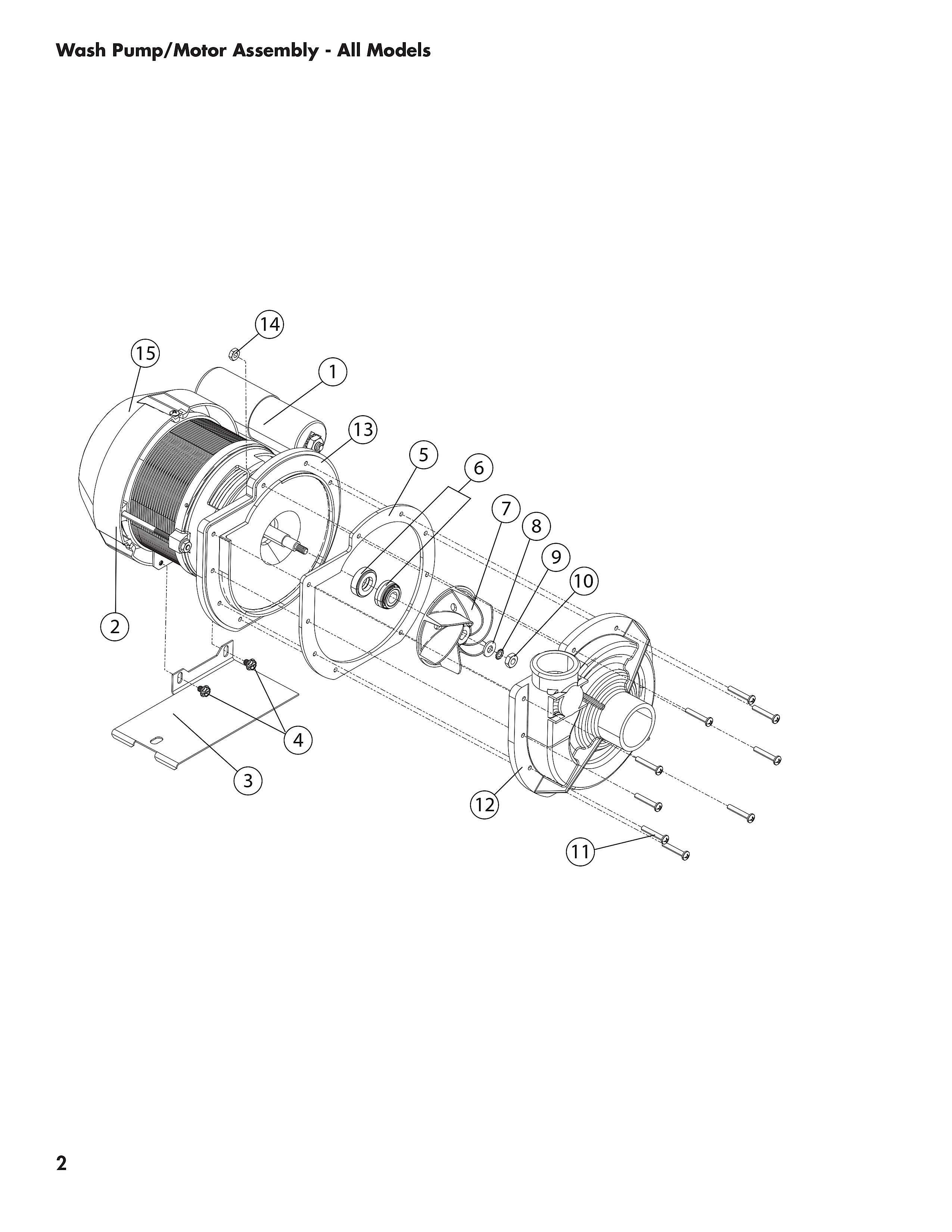 Wash Pump/Motor Assembly - All Models