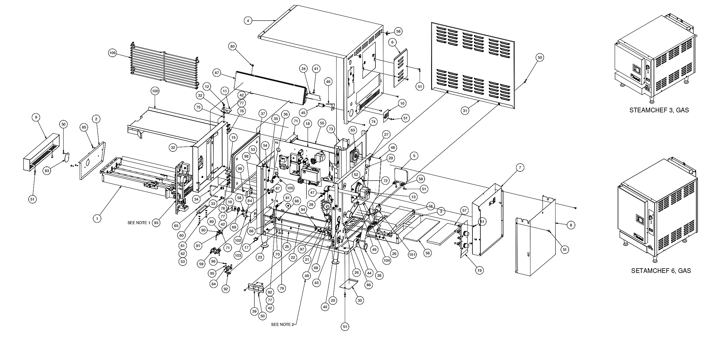 INSTRUCTION, ASSEMBLY, STEAMCHEF, GAS