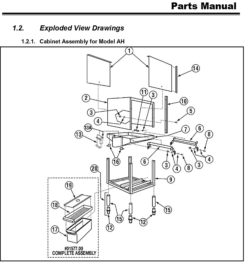 Cabinet Assembly for Model AH
