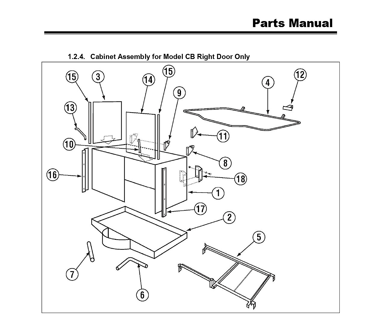 Cabinet Assembly for Model CB Right Door Only