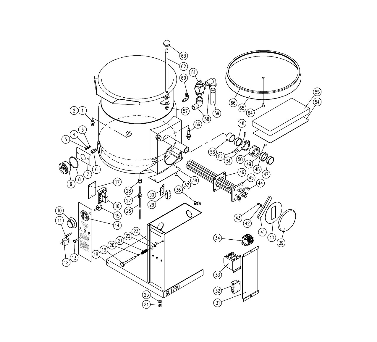 PARTS LIST, SELF-GENERATING STEAM JACKETED COUNTER TILTING KETTLES,