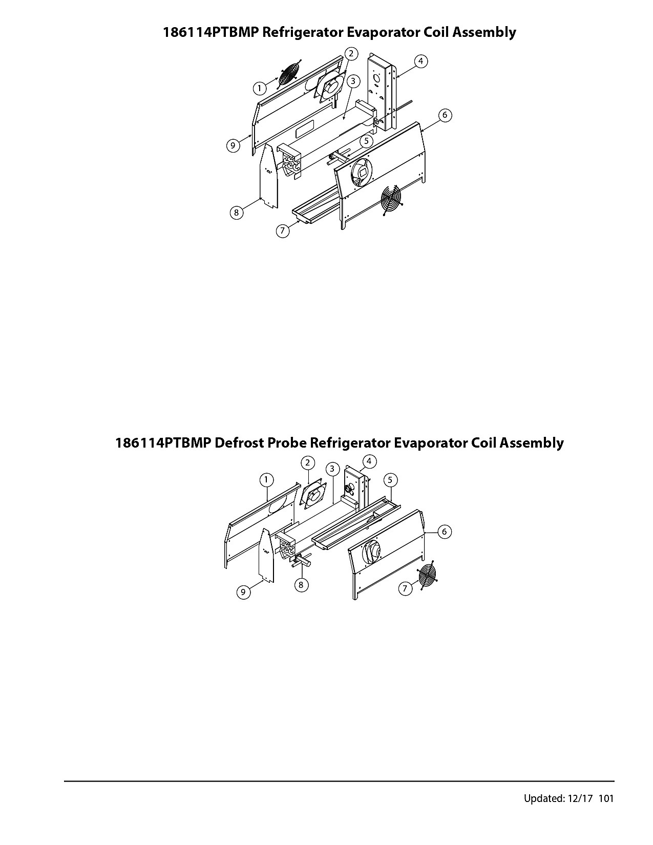 186114PTBMP Refrigerator Evaporator Coil Assembly