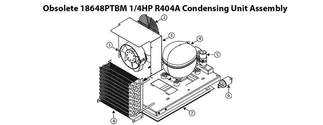 Obsolete 18648PTBM 1/4HP R404A Condensing Unit Assembly