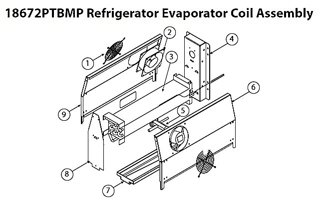 18672PTBMP Refrigerator Evaporator Coil Assembly