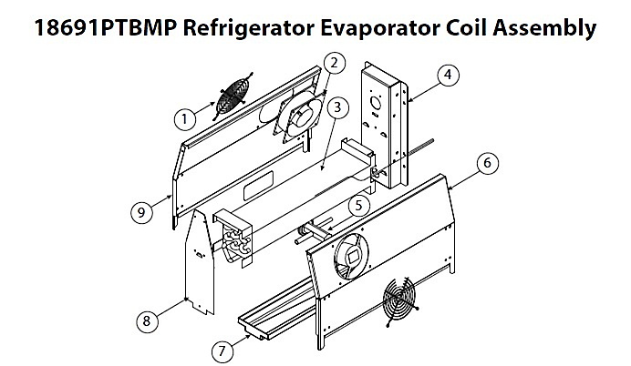 18691PTBMP Refrigerator Evaporator Coil Assembly