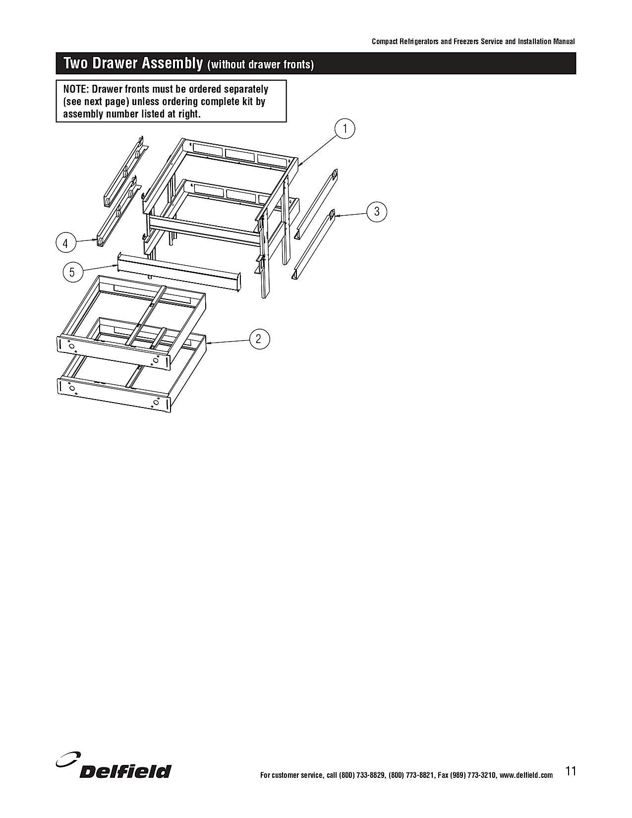 Two Drawer Assembly (without drawer fronts) - 4427