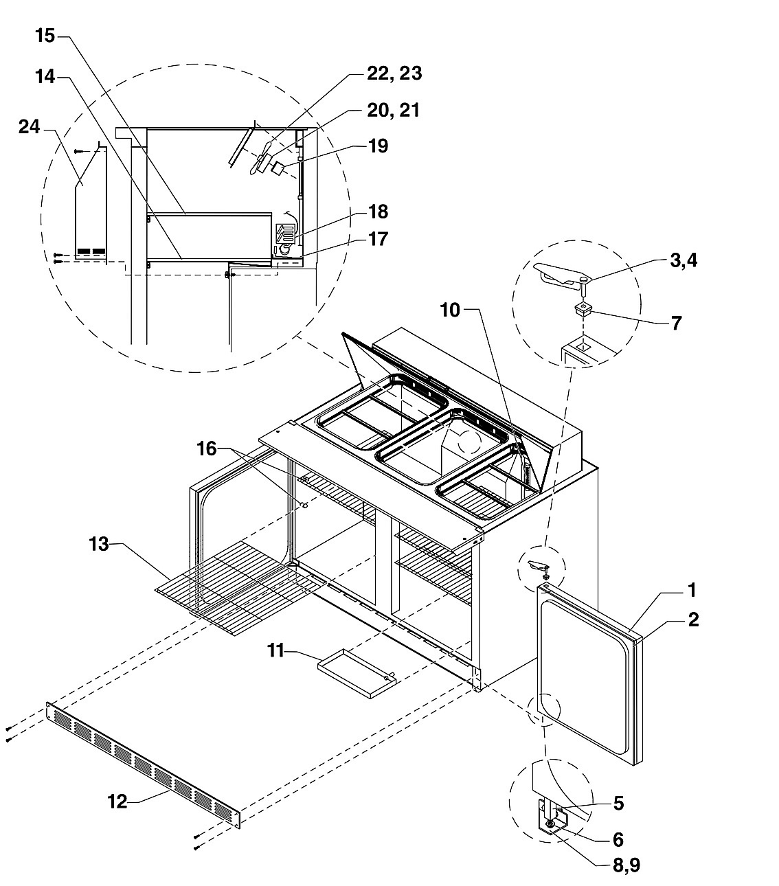 FIGURE 1: REFRIGERATOR BASES, FRONT VIEW