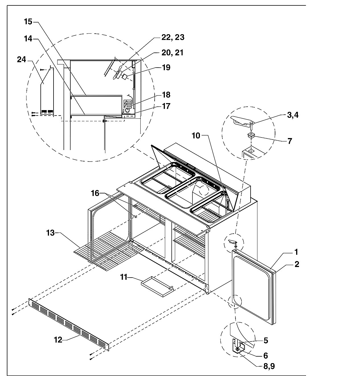 FIGURE 1: REFRIGERATOR BASES, FRONT VIEW