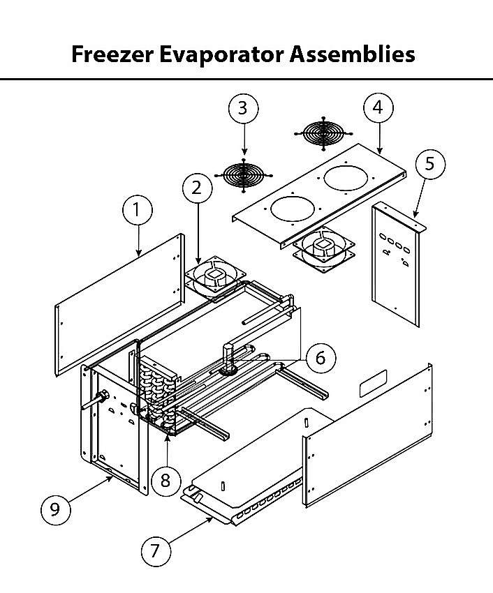 Freezer Evaporator Assemblies