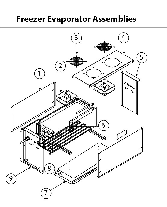 Freezer Evaporator Assemblies