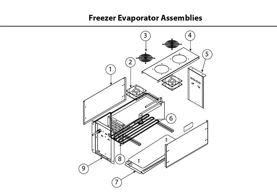 Freezer Evaporator Coil Assembly