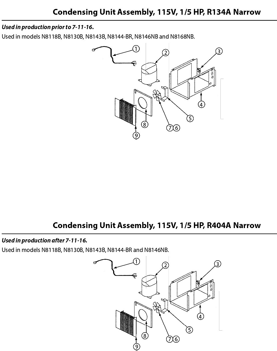 Condensing Unit Assembly  N8118B