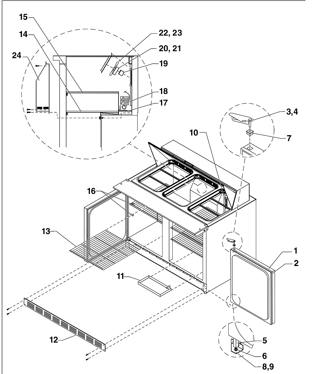 REFRIGERATOR BASES, FRONT VIEW
