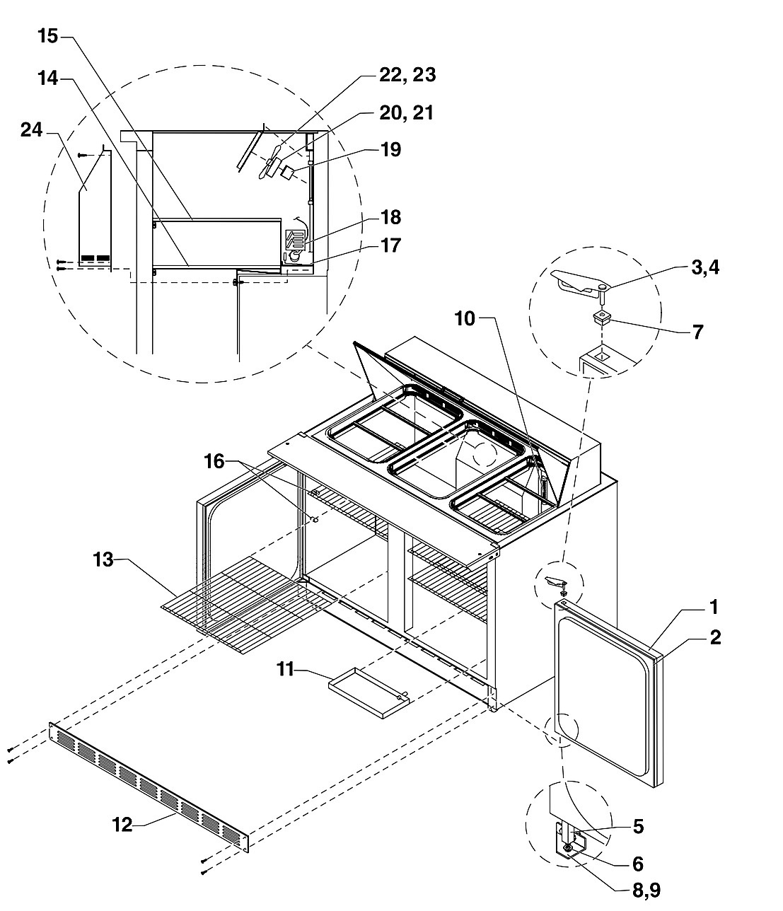 REFRIGERATOR BASES, FRONT VIEW