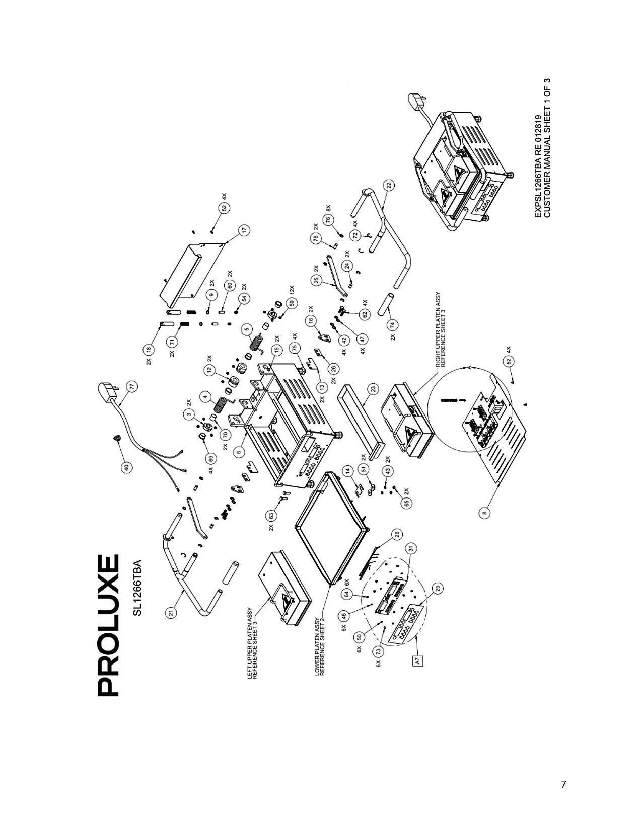 EXPSL1266TBA RE 012819 CUSTOMER MANUAL SHEET 1 OF 3