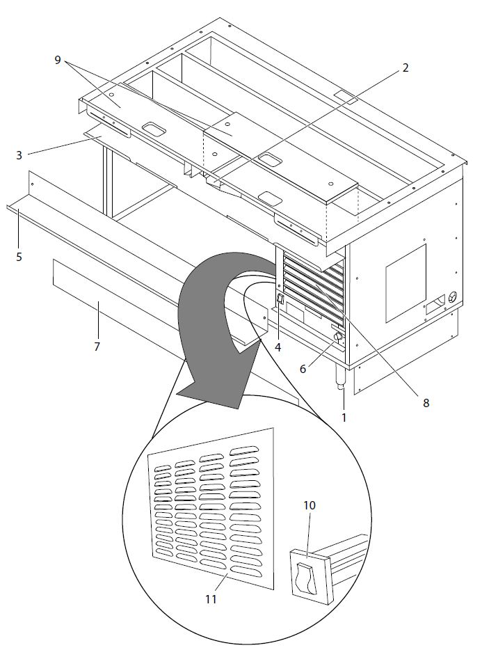 SUB-HF Subway Front Counter Tri-Channel Cold Pan
